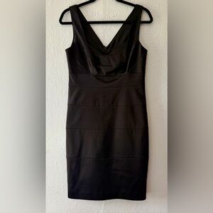 White House Black Market Black V-Neck Sheath Dress